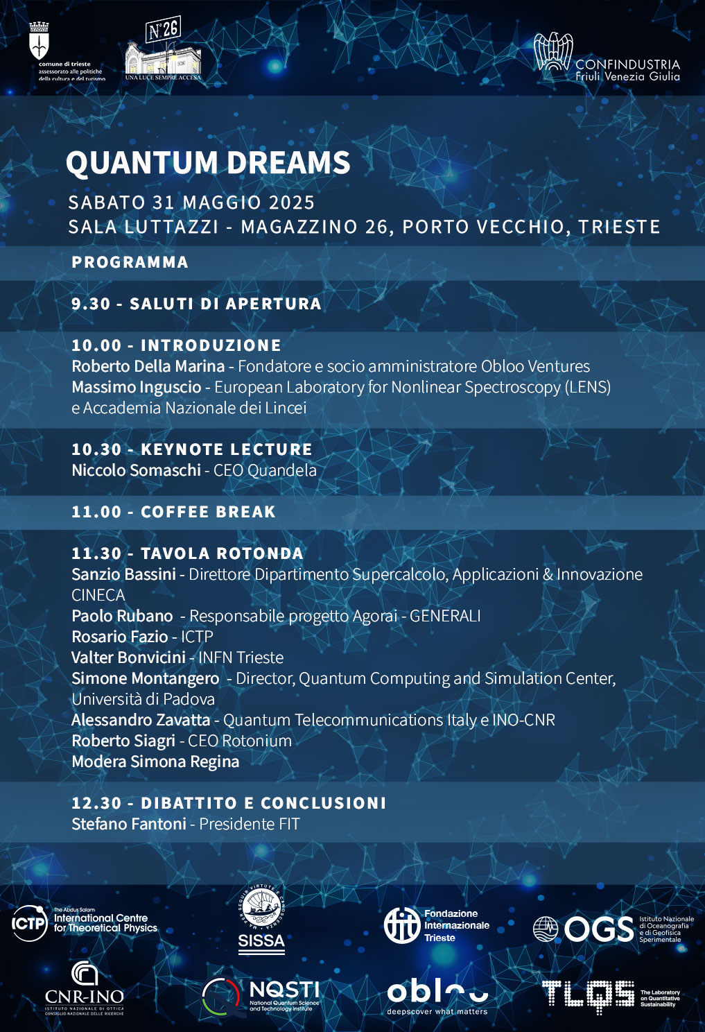 Quantum Dreams Programma 31 maggio 2025